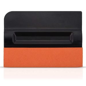 Espátula de goma azul con fieltro naranja de 10x7 cm